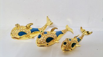 Шкатулка стразы набор из трех китов ― ИГРУШКИ И СУВЕНИРЫ ОПТОМ В НОВОСИБИРСКЕ